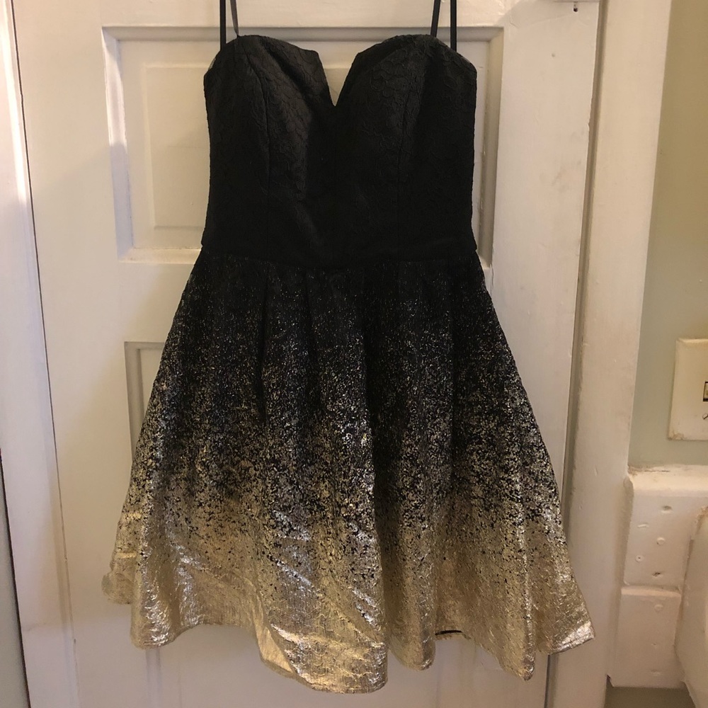 Black and gold dress